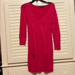 Hot pink sweater dress